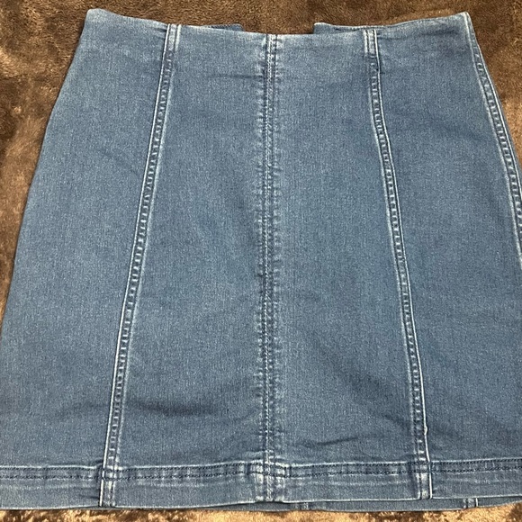 Free People Classic Blue Denim Pencil Skirt - Picture 1 of 2